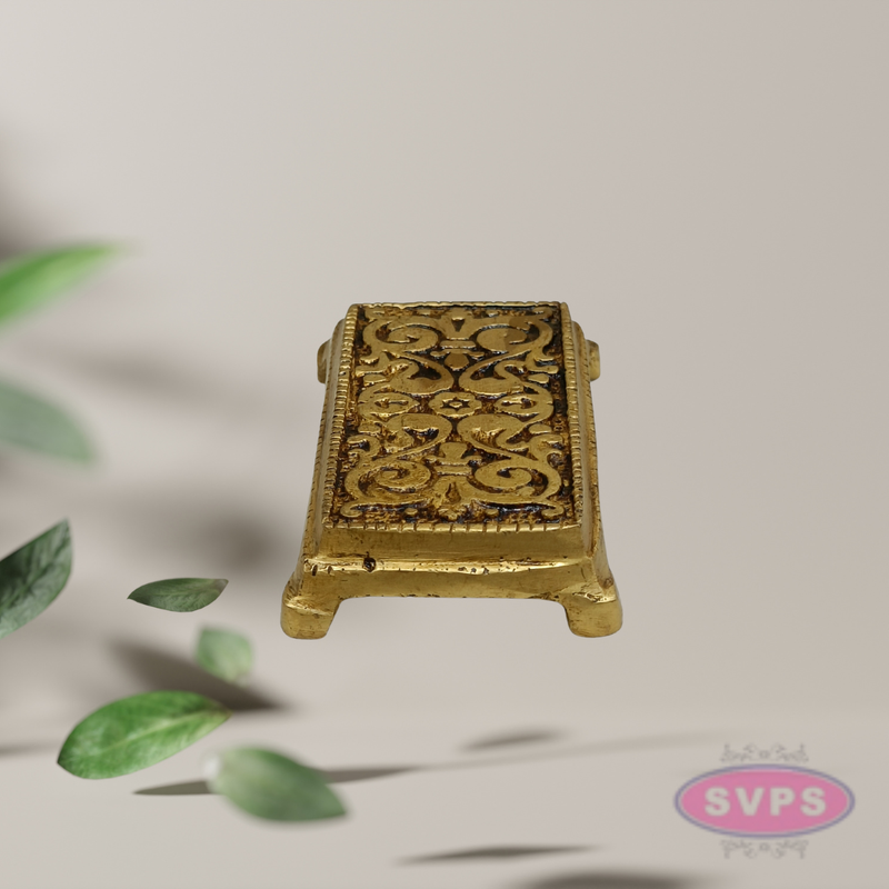 Brass Chowki for Puja – Rectangle Shape Bajot for God Idols & Home Temple