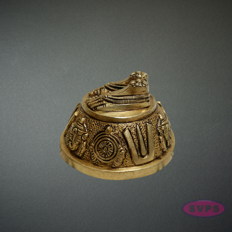 Brass Perumal Padam Idol | Divine Vishnu Thiruvadi for Home Temple Decor