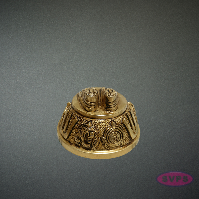 Brass Perumal Padam Idol | Divine Vishnu Thiruvadi for Home Temple Decor