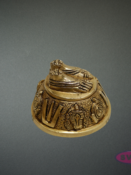 Brass Perumal Padam Idol | Divine Vishnu Thiruvadi for Home Temple Decor