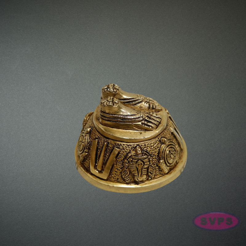 Brass Perumal Padam Idol | Divine Vishnu Thiruvadi for Home Temple Decor