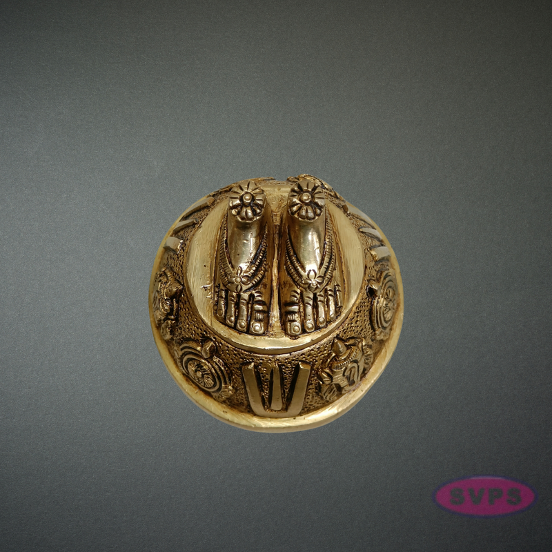 Brass Perumal Padam Idol | Divine Vishnu Thiruvadi for Home Temple Decor