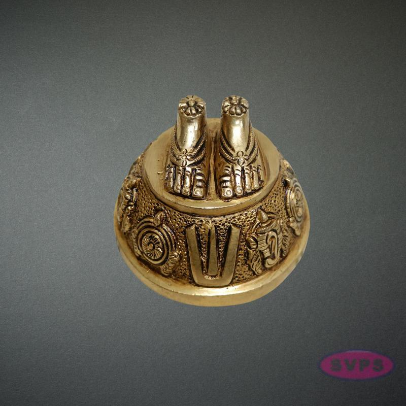 Brass Perumal Padam Idol | Divine Vishnu Thiruvadi for Home Temple Decor