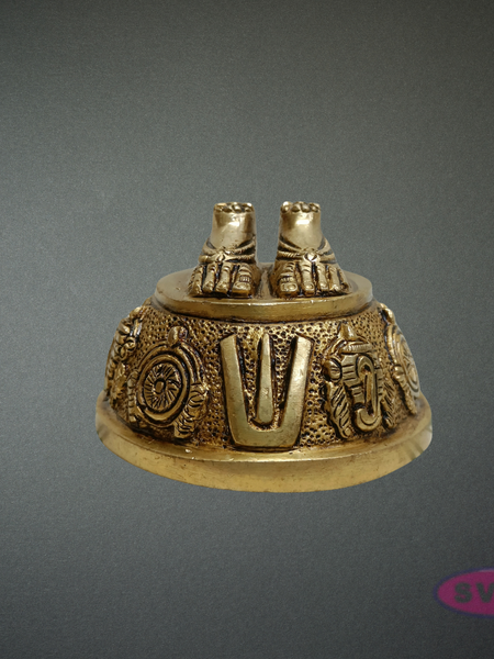 Brass Perumal Padam Idol | Divine Vishnu Thiruvadi for Home Temple Decor