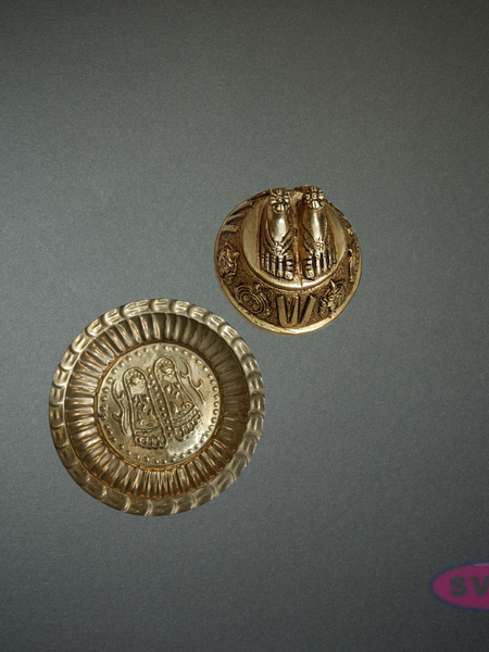 Brass Perumal Padam with Plate Set | Hindu Pooja Item | Home Temple Decor