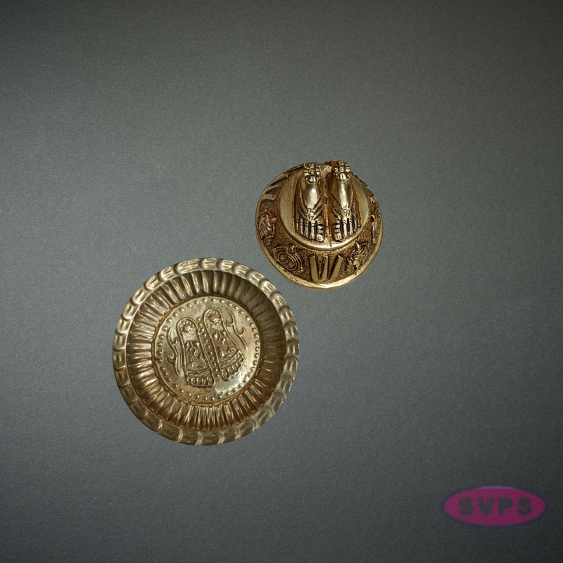 Brass Perumal Padam with Plate Set | Hindu Pooja Item | Home Temple Decor
