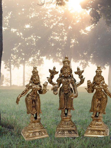 Panchalogam  Perumal With Sridevi And Bhudevi Small Size