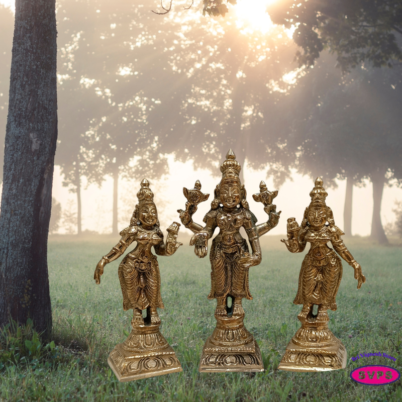 Panchalogam  Perumal With Sridevi And Bhudevi Small Size