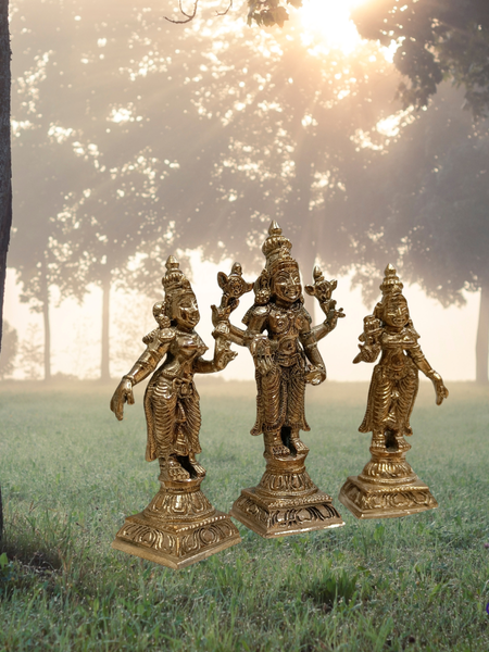 Panchalogam  Perumal With Sridevi And Bhudevi Small Size
