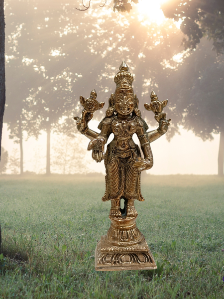 Panchalogam  Perumal With Sridevi And Bhudevi Small Size