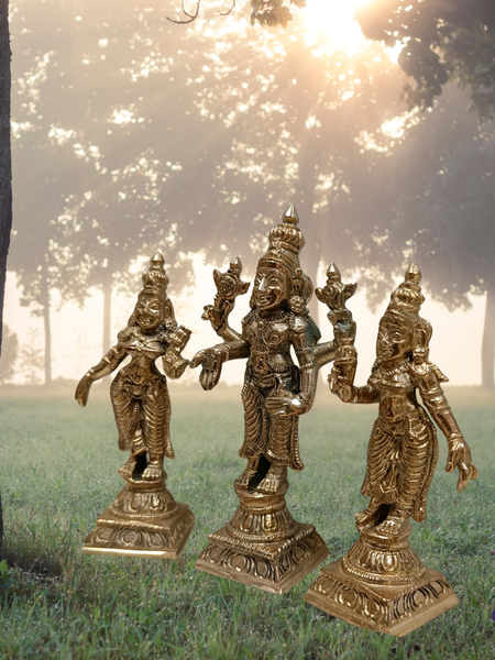 Panchalogam  Perumal With Sridevi And Bhudevi Small Size