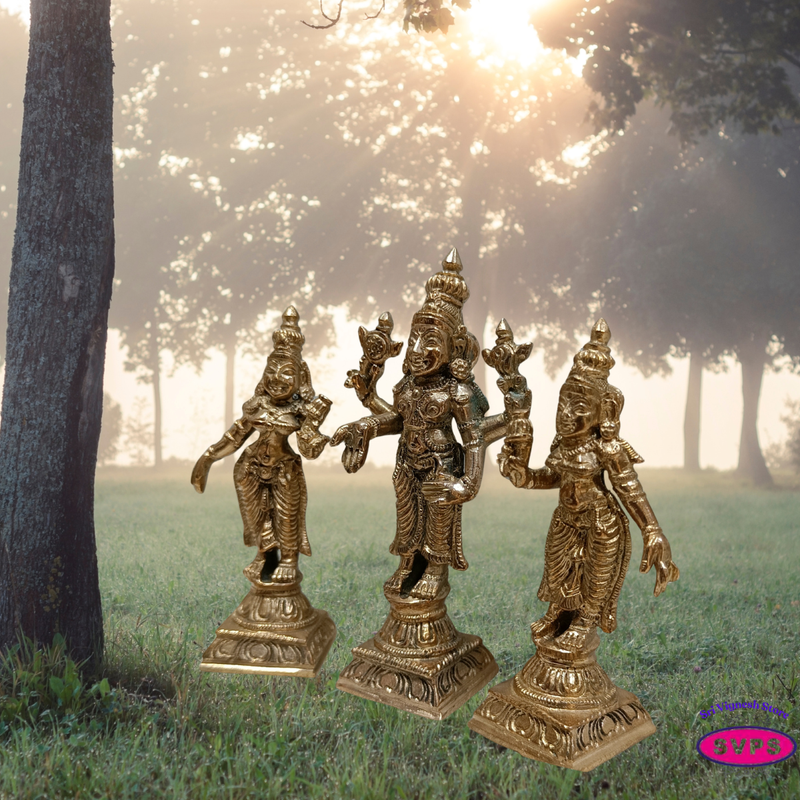 Panchalogam  Perumal With Sridevi And Bhudevi Small Size