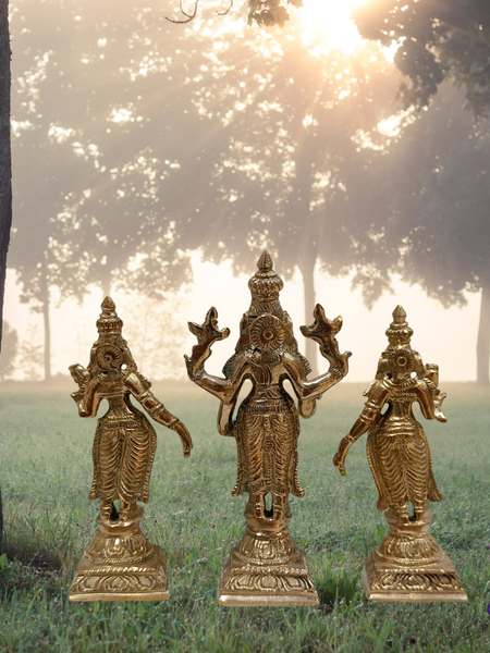 Panchalogam  Perumal With Sridevi And Bhudevi Small Size
