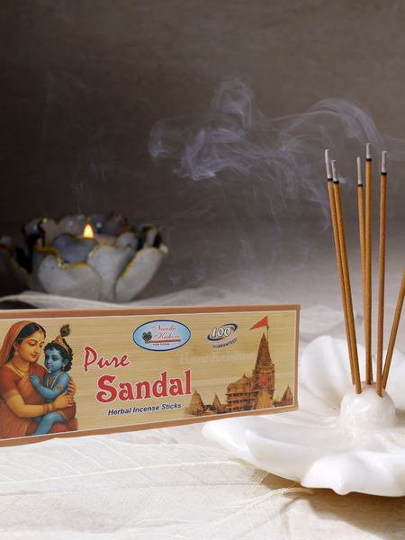 Pure Sandal Incense Sticks – Handrolled Natural Sandalwood Agarbatti for Puja & Meditation