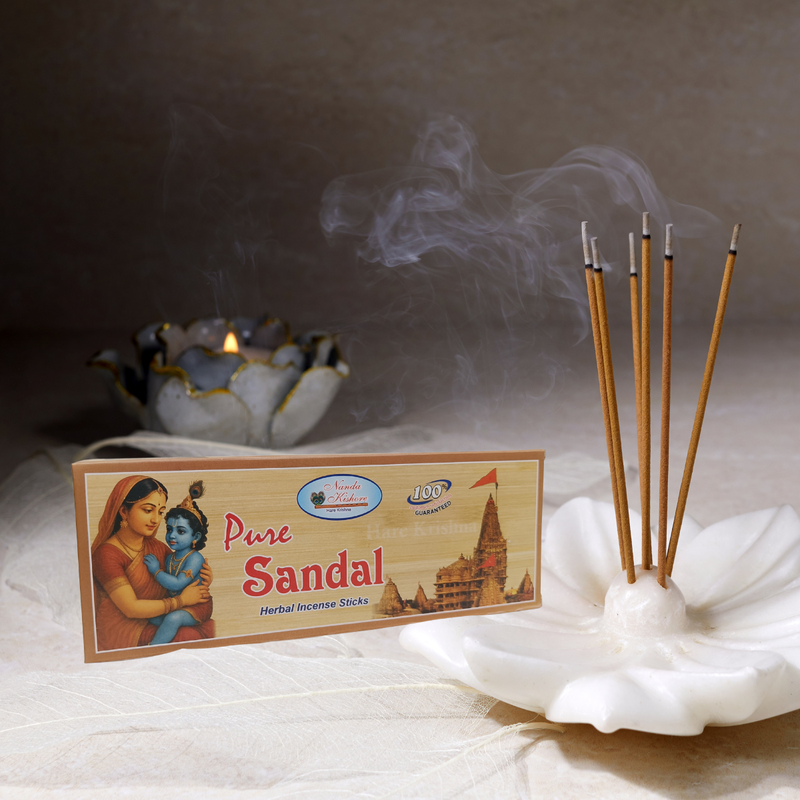 Pure Sandal Incense Sticks – Handrolled Natural Sandalwood Agarbatti for Puja & Meditation