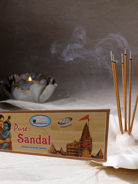 Pure Sandal Incense Sticks – Handrolled Natural Sandalwood Agarbatti for Puja & Meditation