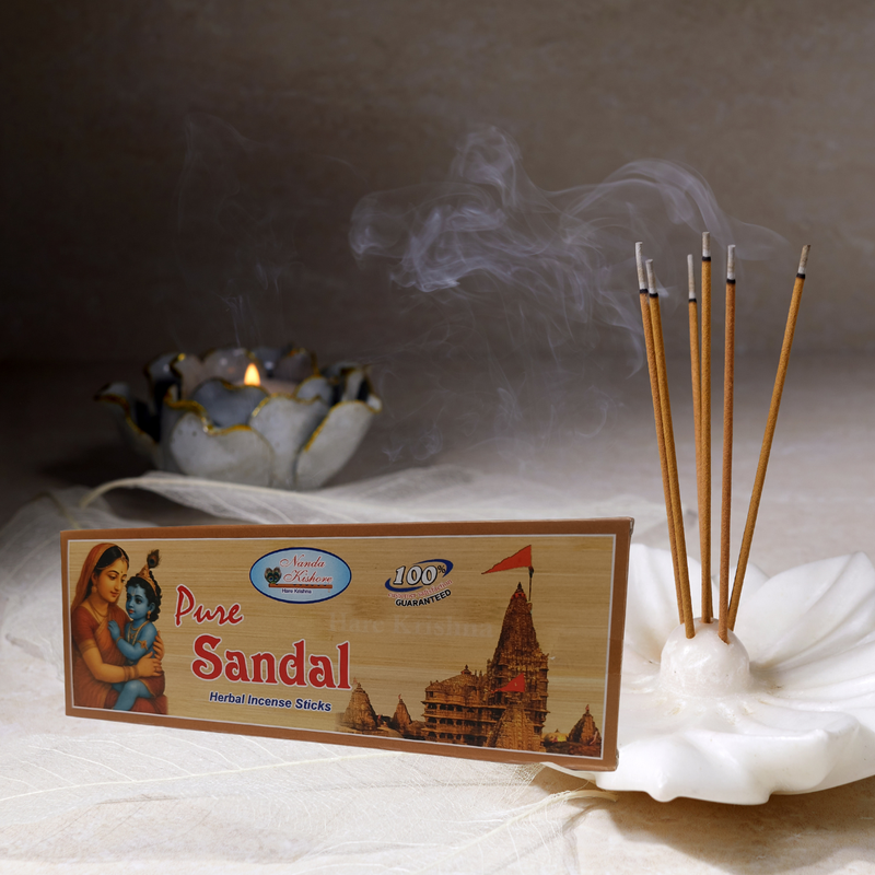 Pure Sandal Incense Sticks – Handrolled Natural Sandalwood Agarbatti for Puja & Meditation
