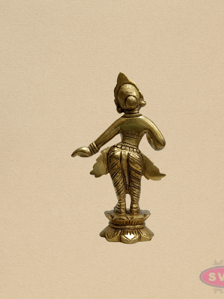Brass Radha Devi Standing Idol – Handcrafted Spiritual Decor