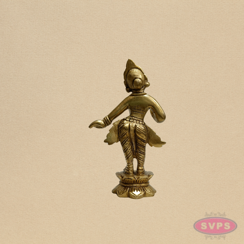 Brass Radha Devi Standing Idol – Handcrafted Spiritual Decor