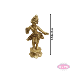 Brass Radha Devi Standing Idol – Handcrafted Spiritual Decor