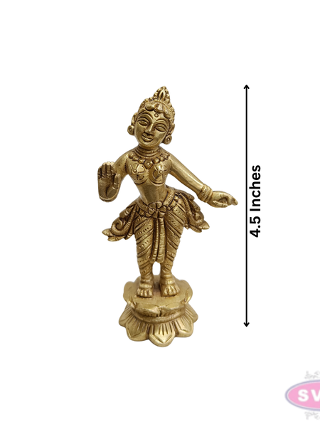 Brass Radha Devi Standing Idol – Handcrafted Spiritual Decor