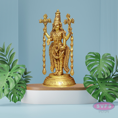 Antique Brass Lord Tirupati Balaji Statue for Home Temple & Pooja Decor