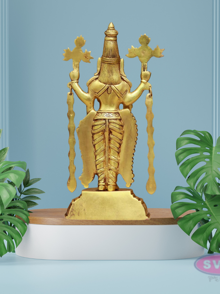 Antique Brass Lord Tirupati Balaji Statue for Home Temple & Pooja Decor