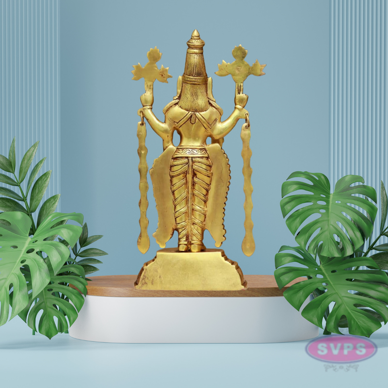 Antique Brass Lord Tirupati Balaji Statue for Home Temple & Pooja Decor