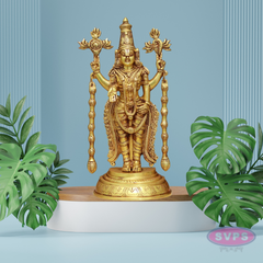 Antique Brass Lord Tirupati Balaji Statue for Home Temple & Pooja Decor