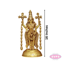 Antique Brass Lord Tirupati Balaji Statue for Home Temple & Pooja Decor