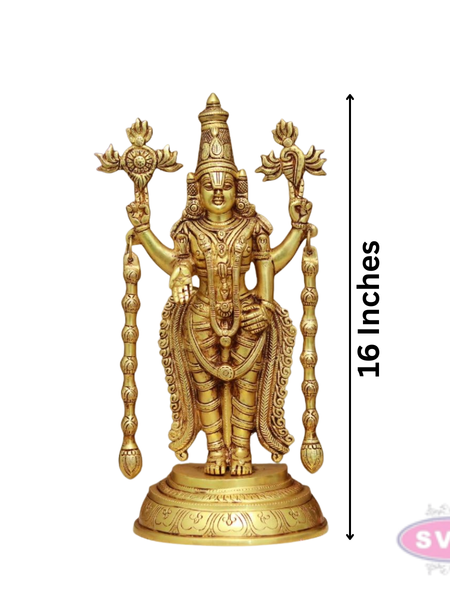 Antique Brass Lord Tirupati Balaji Statue for Home Temple & Pooja Decor