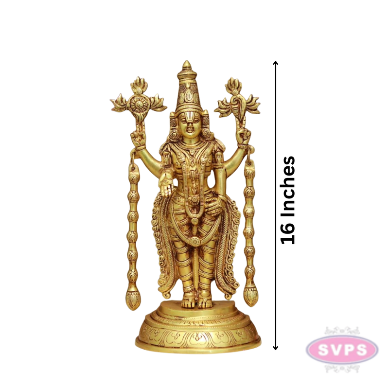 Antique Brass Lord Tirupati Balaji Statue for Home Temple & Pooja Decor