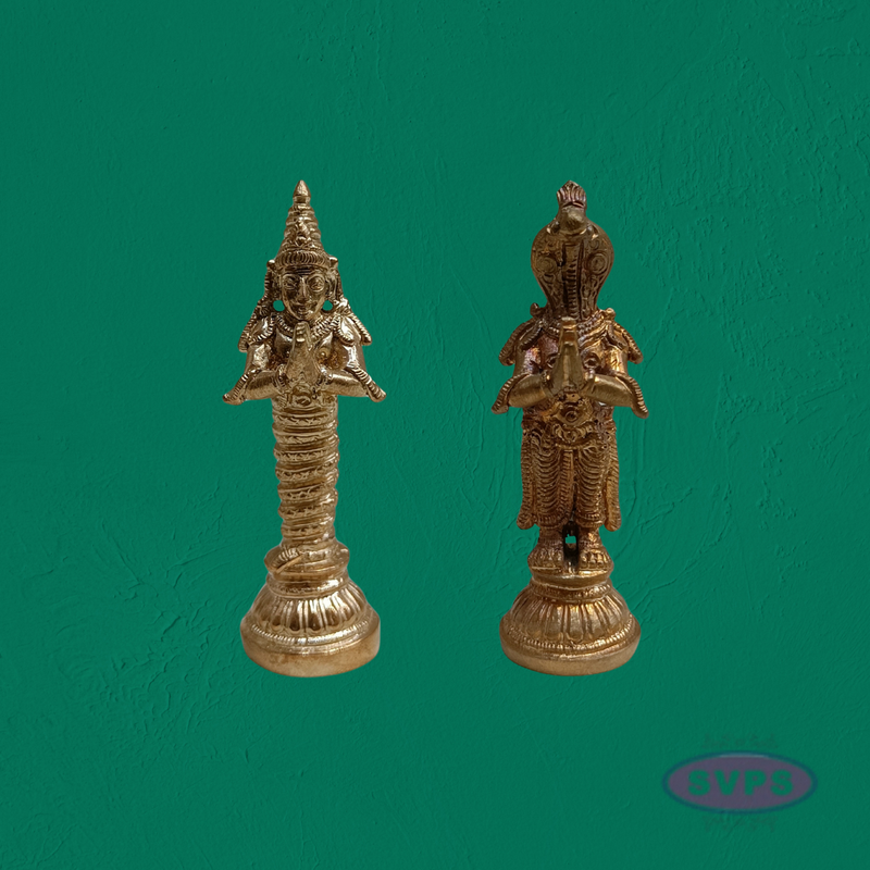 Handcrafted Panchalogha Rahu Ketu Idol Set – Navagraha Devata Statues