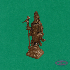 Handcrafted Panchalogha Murugan Idol – Lord Subramanya with Vel & Peacock