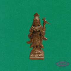 Handcrafted Panchalogha Murugan Idol – Lord Subramanya with Vel & Peacock