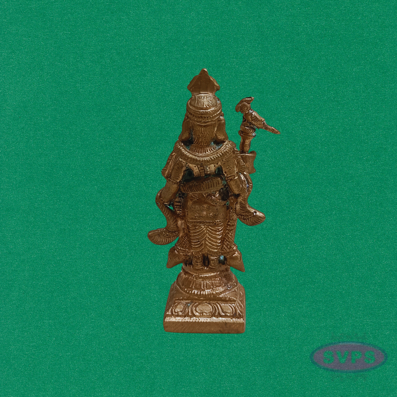 Handcrafted Panchalogha Murugan Idol – Lord Subramanya with Vel & Peacock