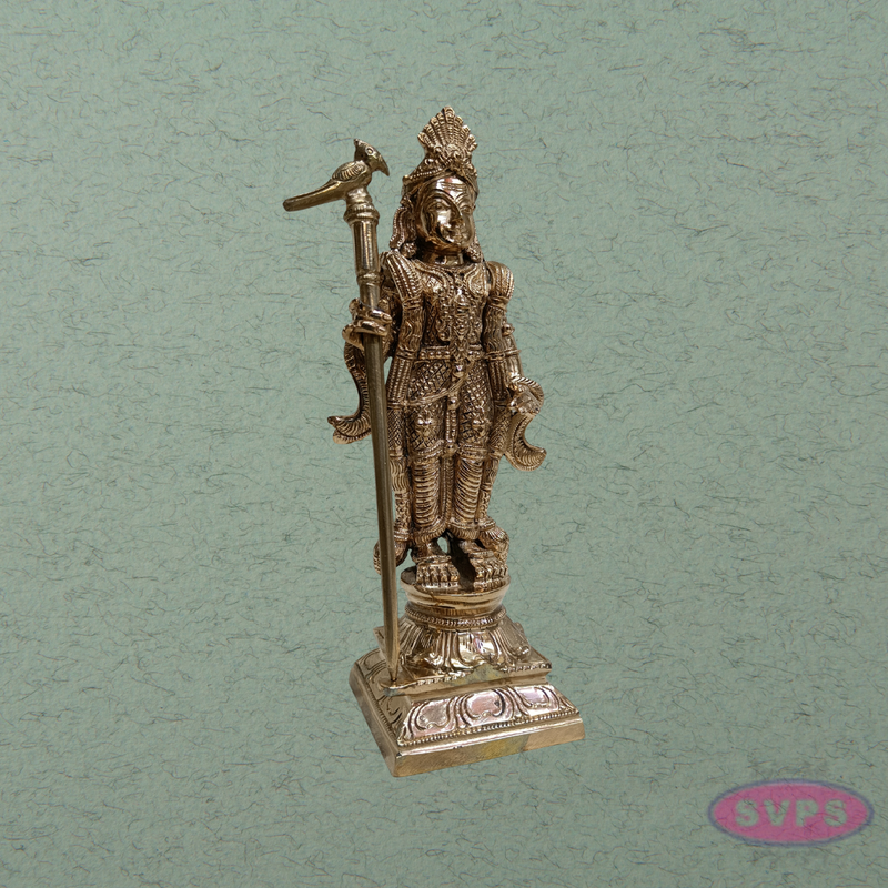 Panchalogham Raja Alangaram Lord Murugan Idol with Vel – 12 Inch