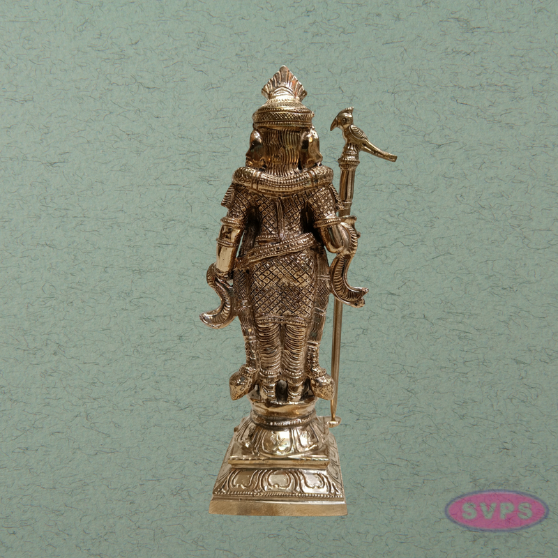 Panchalogham Raja Alangaram Lord Murugan Idol with Vel – 12 Inch