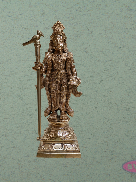 Panchalogham Raja Alangaram Lord Murugan Idol with Vel – 12 Inch