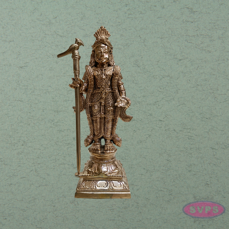 Panchalogham Raja Alangaram Lord Murugan Idol with Vel – 12 Inch