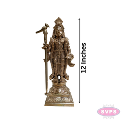 Panchalogham Raja Alangaram Lord Murugan Idol with Vel – 12 Inch