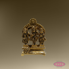Rama Parivar Brass Idol – Sita, Lakshmana & Hanuman with Prabhavali Arch for Pooja