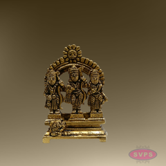 Rama Parivar Brass Idol – Sita, Lakshmana & Hanuman with Prabhavali Arch for Pooja