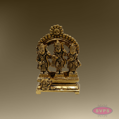 Rama Parivar Brass Idol – Sita, Lakshmana & Hanuman with Prabhavali Arch for Pooja