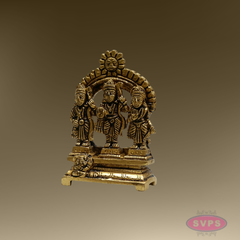 Rama Parivar Brass Idol – Sita, Lakshmana & Hanuman with Prabhavali Arch for Pooja