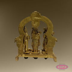 6 Inch Rama Parivar Brass Idol – Sita, Lakshmana & Hanuman with Arch | Ram Darbar Pooja Statue