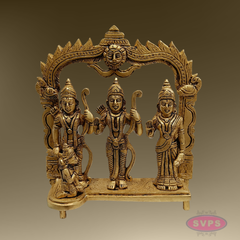 8 Inch Ram Darbar Brass Murti – Divine Rama Parivar Statue for Mandir Decoration