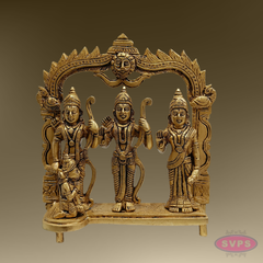 8 Inch Ram Darbar Brass Murti – Divine Rama Parivar Statue for Mandir Decoration