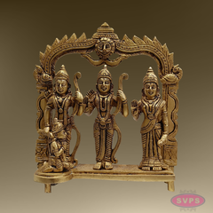 8 Inch Ram Darbar Brass Murti – Divine Rama Parivar Statue for Mandir Decoration