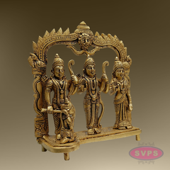 8 Inch Ram Darbar Brass Murti – Divine Rama Parivar Statue for Mandir Decoration